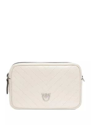 PINKO quilted chevron cross body bag - White