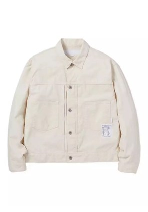 Neighborhood patch-pocket buttoned denim jacket - Neutrals