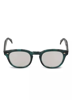 Kador Woody marble-effect round glasses - Black