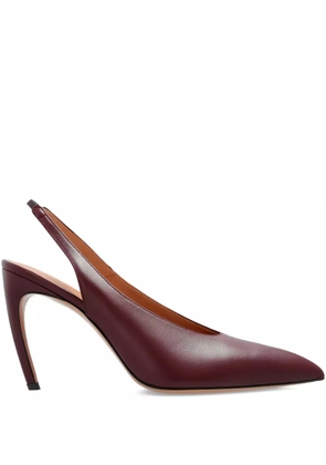 The Attico 11mm slingback pointed-toe pumps - Red