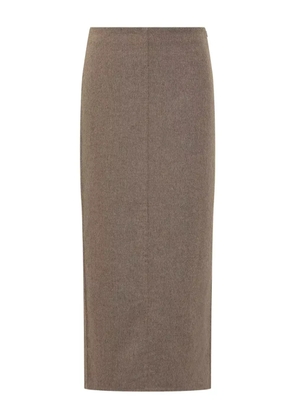 Brunello Cucinelli back-vent midi pencil skirt - Brown