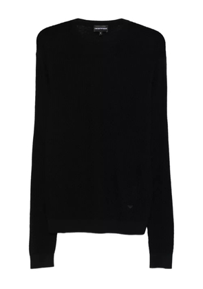 Emporio Armani textured wool sweater - Black