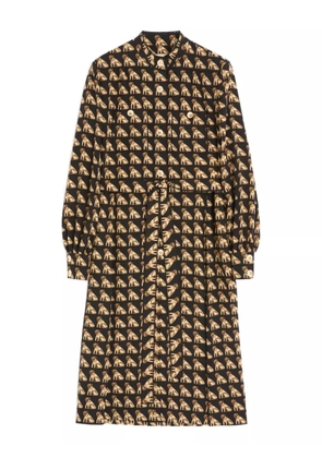 Valentino Garavani Petit Charles-print crepe de chine midi dress - Black