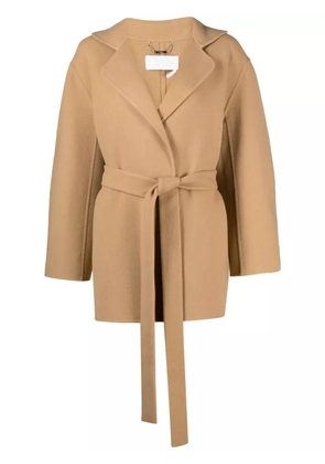 Chloé notch-lapels brushed belted coat - Neutrals