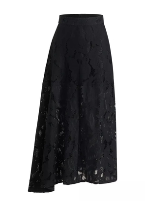 Patou asymmetric lace midi skirt - Black