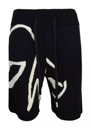Haculla graphic-print wool shorts - Black
