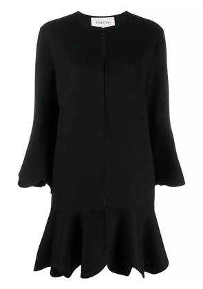 Valentino Garavani flared scalloped coat - Black