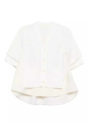 sacai button-front layered shirt - White