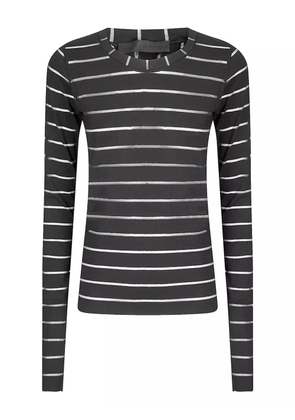 Maria Calderara stripe long-sleeve sweater - Black