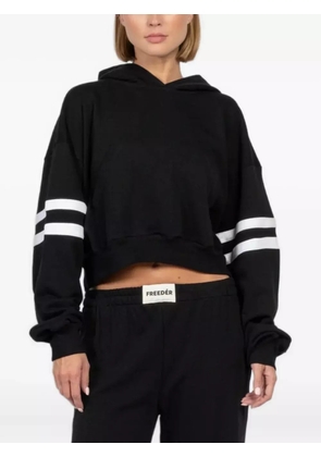 FREEDÉR stripe-detail hoodie - Black
