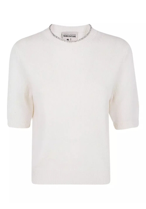 Semicouture crystal-embellished sweater - White