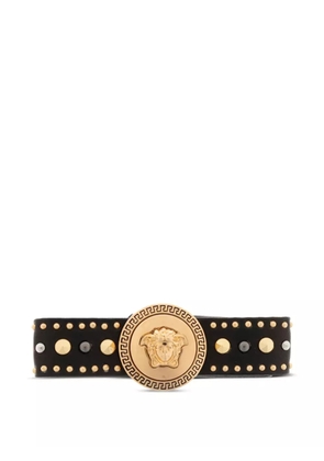 Versace medusa studded leather hair clip - Black