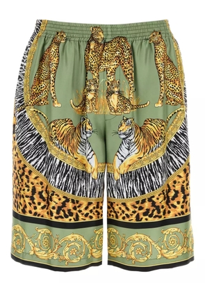 Versace printed silk bermuda shorts - Green