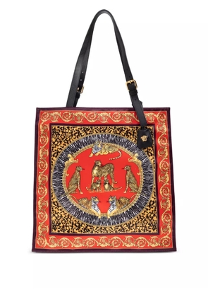 Versace animal-print baroque tote bag - Red