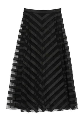 P.A.R.O.S.H. chevron striped midi skirt - Black