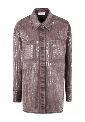 Aviù sequin-embellished pocket denim jacket - Brown