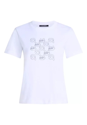 Karl Lagerfeld rhinestone logo-print T-shirt - White