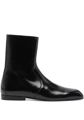 KHAITE Colt ankle zip leather boots - Black