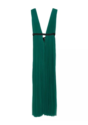 ROSERRY Santorini pleated V-neck maxi dress - Green