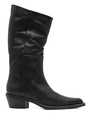 KHAITE 45mm Clive leather pointed-toe boots - Black