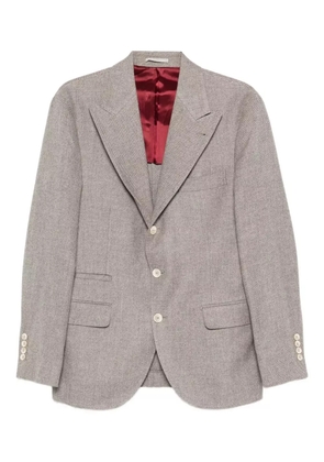 Brunello Cucinelli three-button wool blazer - Neutrals