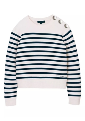 Marc Jacobs Breton stripe button-detailed sweater - White