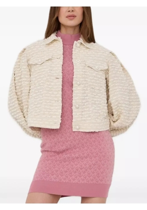 Custommade embellished bouclé tweed jacket - White