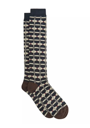 MALIPARMI geometric-pattern knee-high socks - Grey