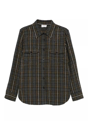 P.A.R.O.S.H. checked sequin-embellished shirt - Green