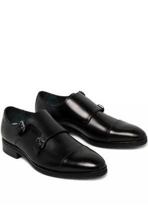 Joop! double-buckle leather monk shoes - 900 BLACK