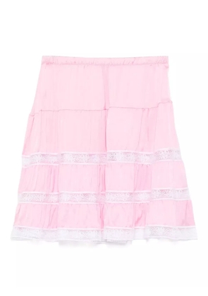 Gimaguas tiered lace-trimmed mini skirt - Pink