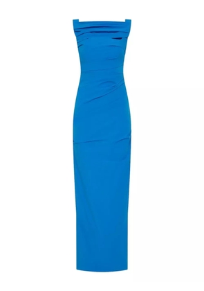 Rachel Gilbert Camille cowl-neck draped gown - Blue