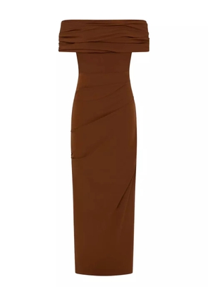 Rachel Gilbert Camille draped off-shoulder maxi dress - Brown