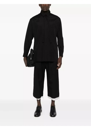 Yohji Yamamoto tie-neck pocket shirt - Black