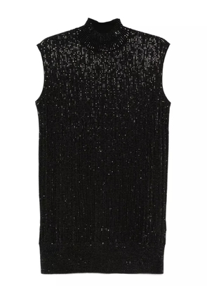 Emporio Armani sequin high-neck sleeveless dress - Black