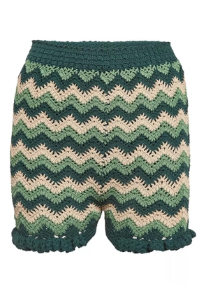 SANDRO chevron crochet shorts - Green