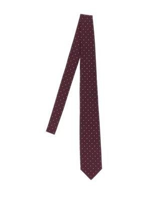 Barba jacquard polka-dot tie - Red