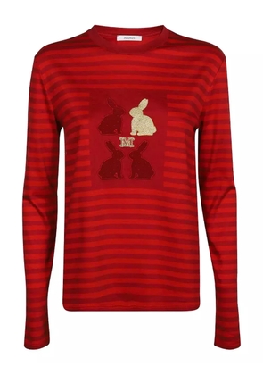 Max Mara rabbit-detail striped T-shirt - Red