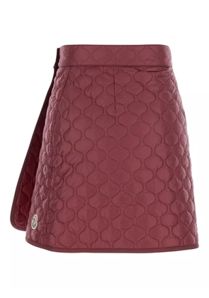 Moncler quilted rubberized-logo mini skirt - Red