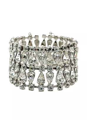 Jennifer Gibson Jewellery 1950s teardrop-rhinestone cocktail bracelet - Silver