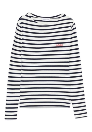 Maison Labiche Colombier stripe boat-neck T-shirt - White