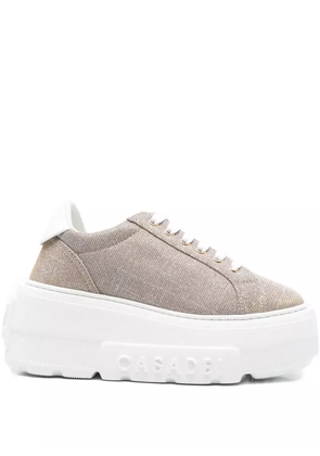 Casadei platform lace-up sneakers - Neutrals