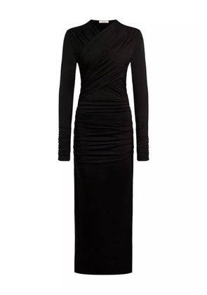 12 STOREEZ draped cowl-neck midi dress - Black