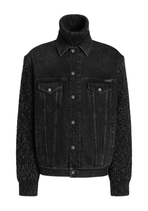 Dolce & Gabbana knitted-panel denim jacket - Black