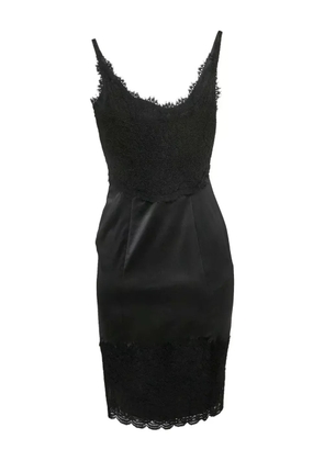 Diane Von Furstenberg Vintage lace-trim cotton-blend midi dress - Black