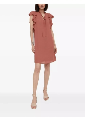 Pennyblack ruffled-sleeve mini dress - Brown