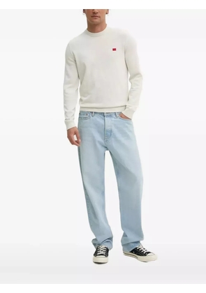 HUGO logo-patch crew-neck sweater - White