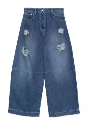 Simone Rocha distressed frayed jeans - Blue