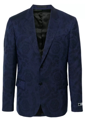 Versace Barocco-jacquard single-breasted blazer - Blue