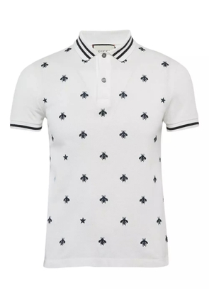 Gucci Pre-Owned bee-pattern polo shirt - White